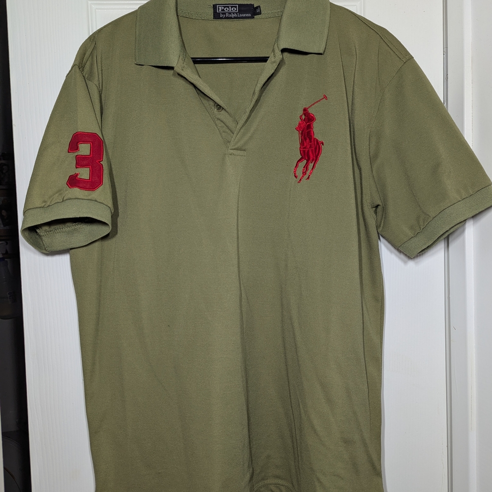 Polo by Ralph Lauren Men's Olive Green Polo Shirt